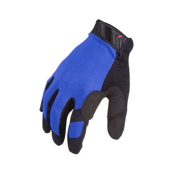 Touchscreen Compatible Mechanic Gloves in Blue, Small